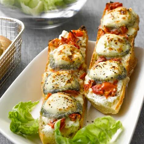 Baguette gratinée au fromage de chèvre Recette au fromage