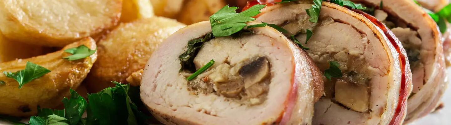 Recette : Roulés de poulet au bleu et à la pancetta