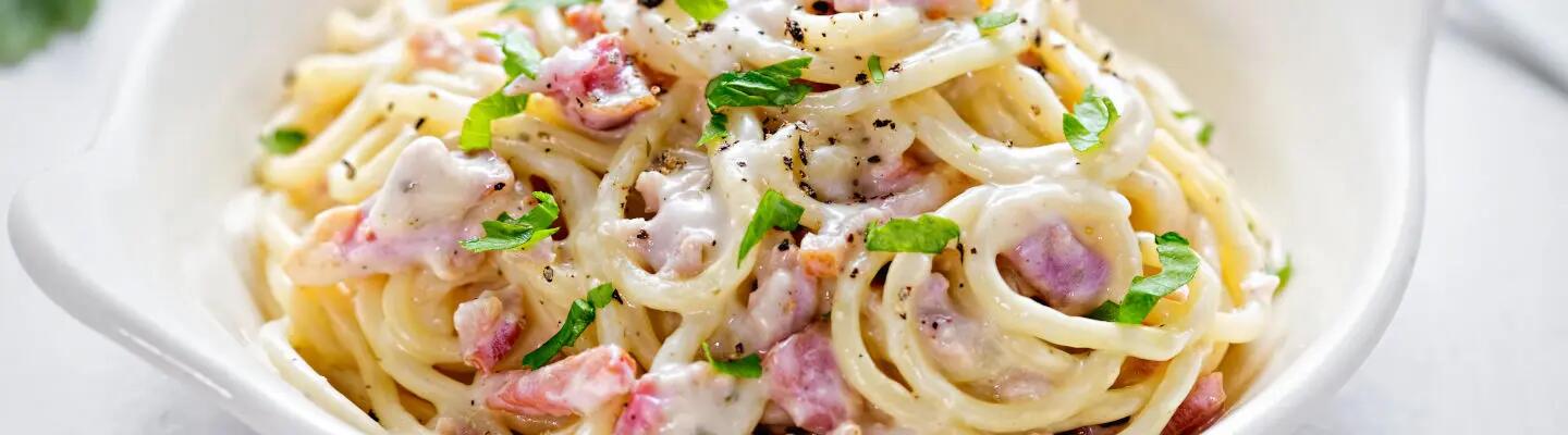 Recette : Pâtes fraîches, sauce au bleu façon carbonara