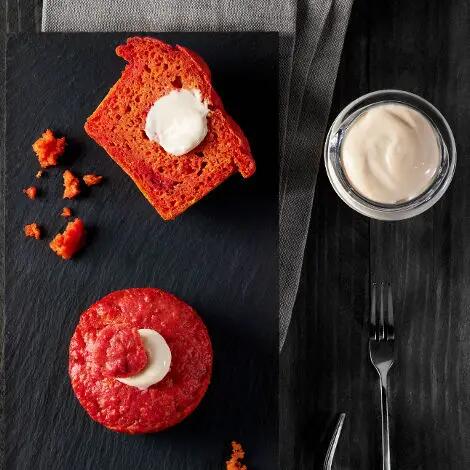 Recette : Muffins à la betterave, coeur surprise au maroilles