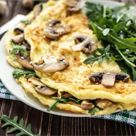 Recette : Omelette aux champignons des bois et au bleu