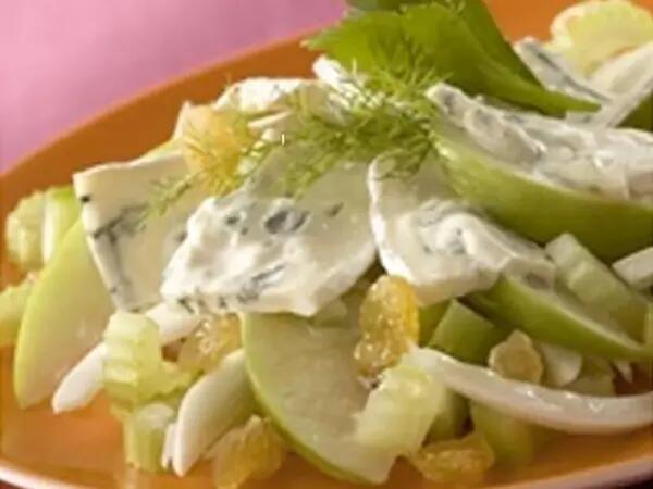 Recettes : Salade croquante au pommes et au bleu