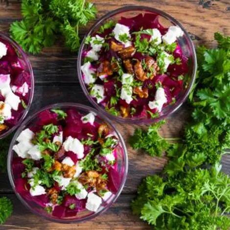 Verrine de betterave et fromage frais
