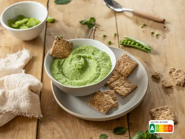 Recettes : Dip fèves petits pois menthe et fromage de brebis