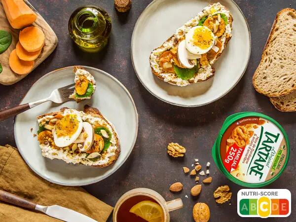 Tartines au tartare® noix et à la patate douce