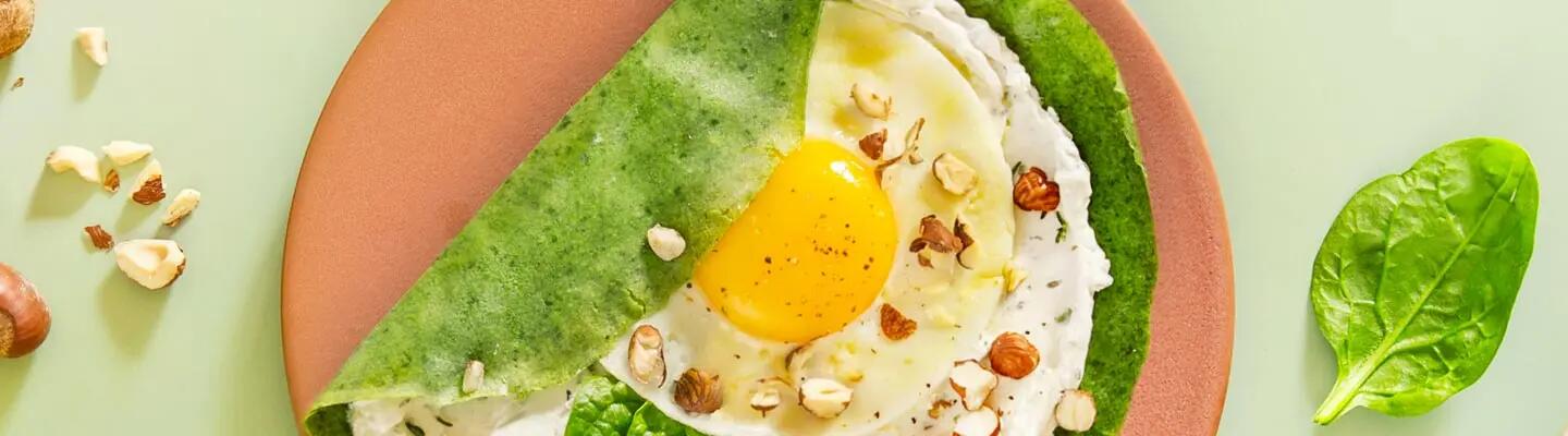 Recette : Crêpes aux épinards et tartinade végétale aux herbes de Provence