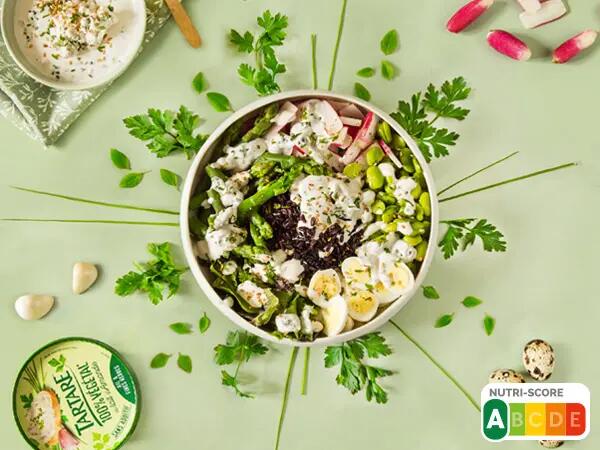 Salade bowl au tartare® végétal ail et fines herbes