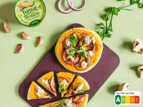 Pizza-pita au tartare® végétal ail _ fines herbes