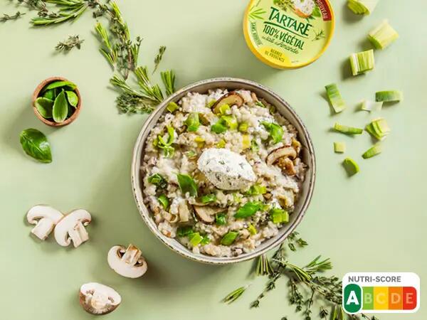 Risotto aux légumes et au tartare® végétal herbes de provence