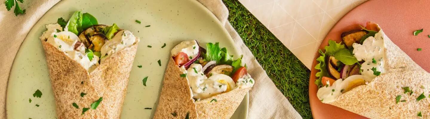Recette : Wraps aux légumes et au fromage ail et fines herbes