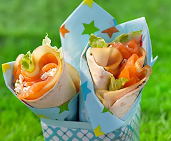  Wrap au saumon fumé, fromage et citron