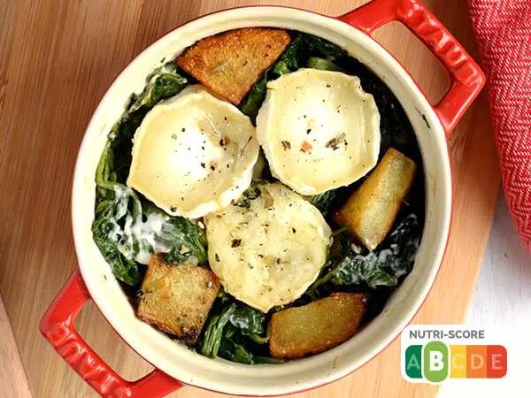 Recettes : Cocottes de pommes de terre, épinards et chèvre