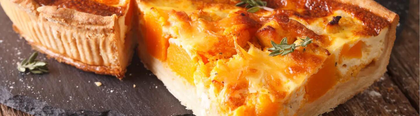 Recette : Tartelette fine au potiron, speck et bleu