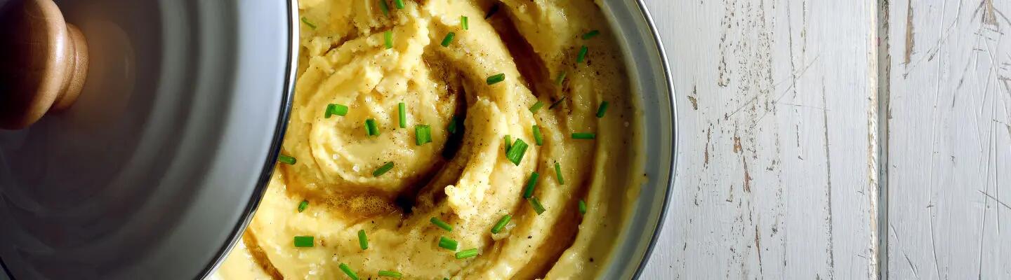 Recette : Purée de pomme de terre aux olives vertes et fromage frais