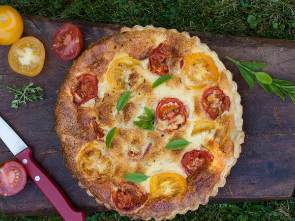 Recettes : Quiche au gouda et tomates