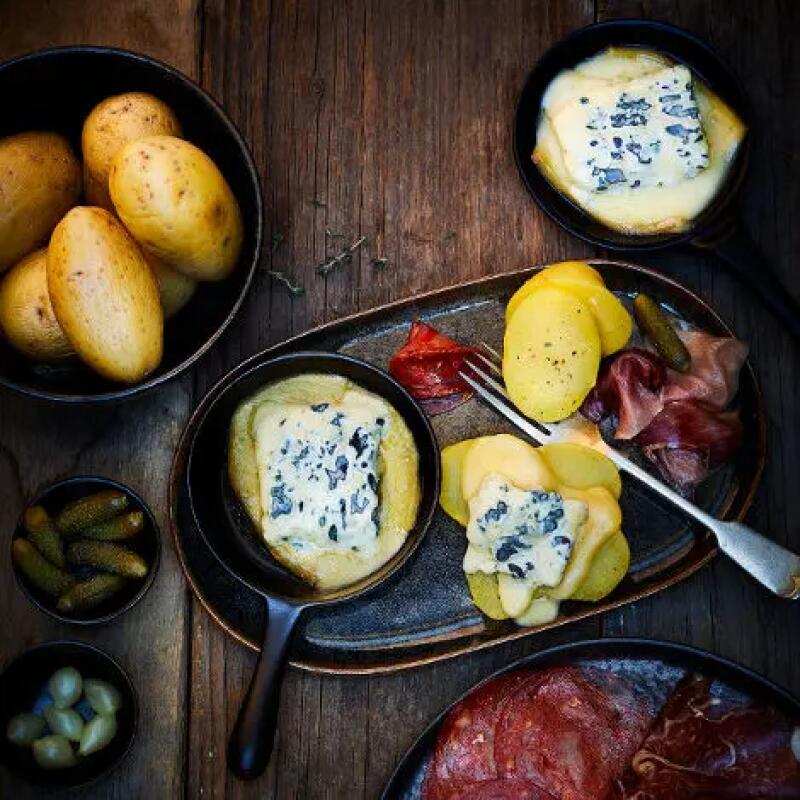 Recette : Raclette au fromage bleu