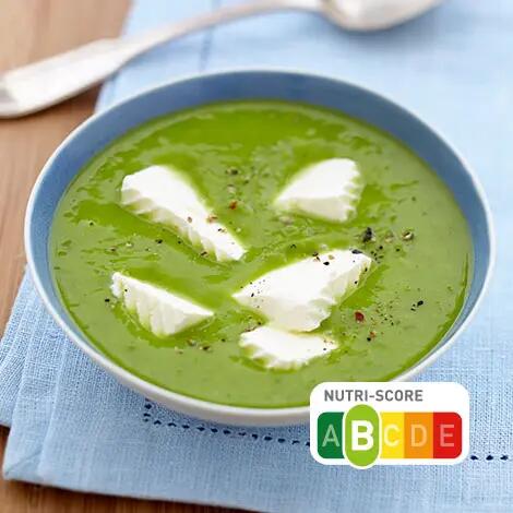 Recette : Velouté de petits pois à la menthe et au fromage frais