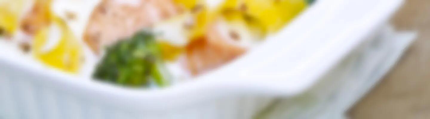 Recette : Gratin au saumon et fromage frais