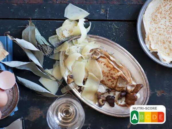 Recettes : Crêpe salée aux champignons et fromage