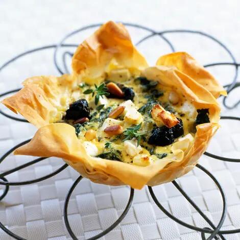 Recette : Tartelette filo, épinards et feta