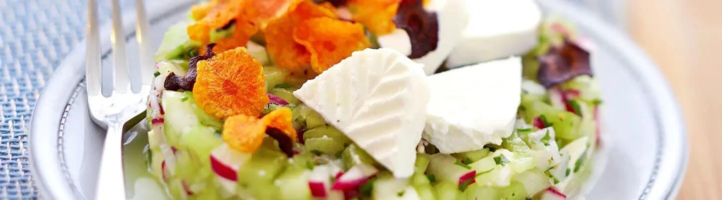 Recette : Salade de concombre et radis au fromage frais
