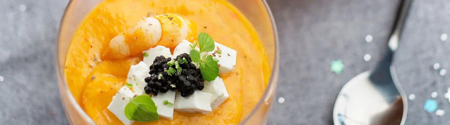 Recette : Velouté de langoustines au fromage frais