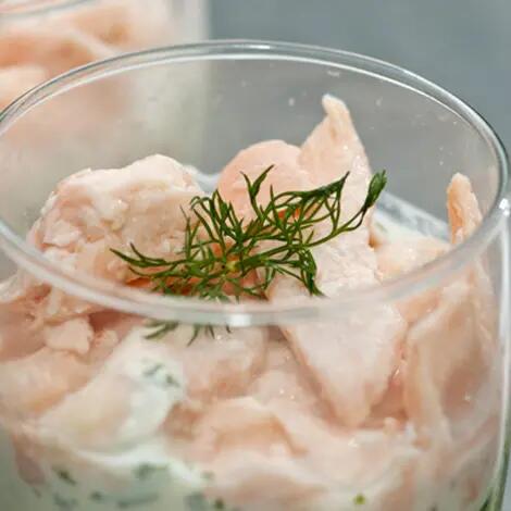 Recette : Verrines de jambon blanc au fromage frais