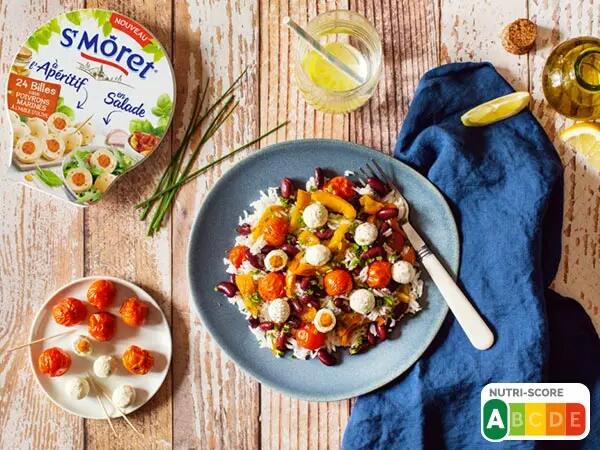 Salade haricot billes fromage st moret.jpg
