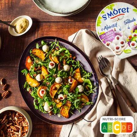 Recette : Salade de patates douces rôties et billes de fromage aux figues