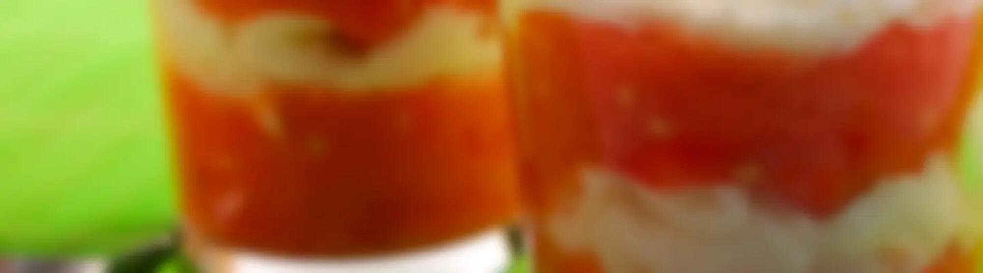 Recette : Verrines de tiramisu à la tomate et au fromage frais