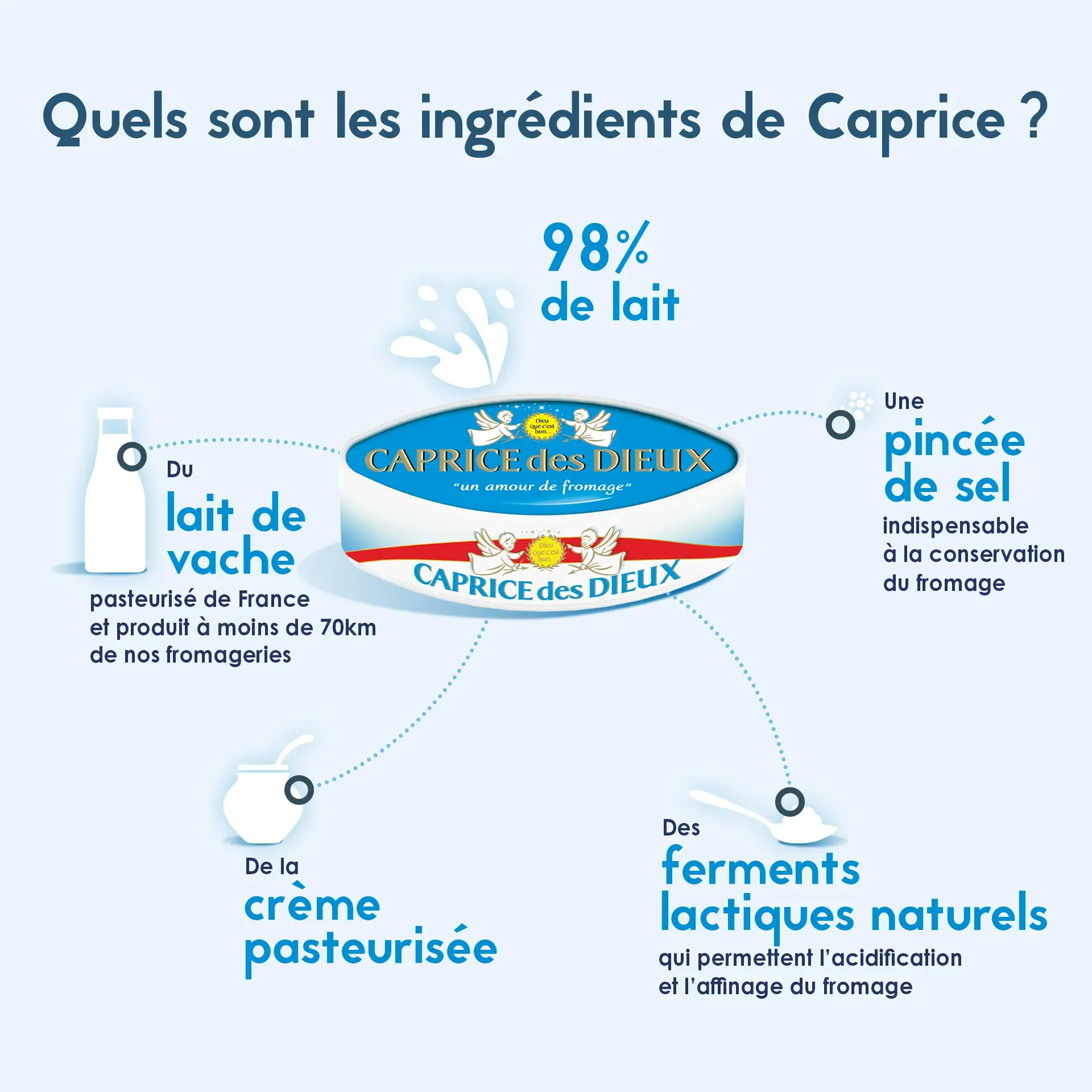 Infographie ingrédients Caprice ratio 1-1