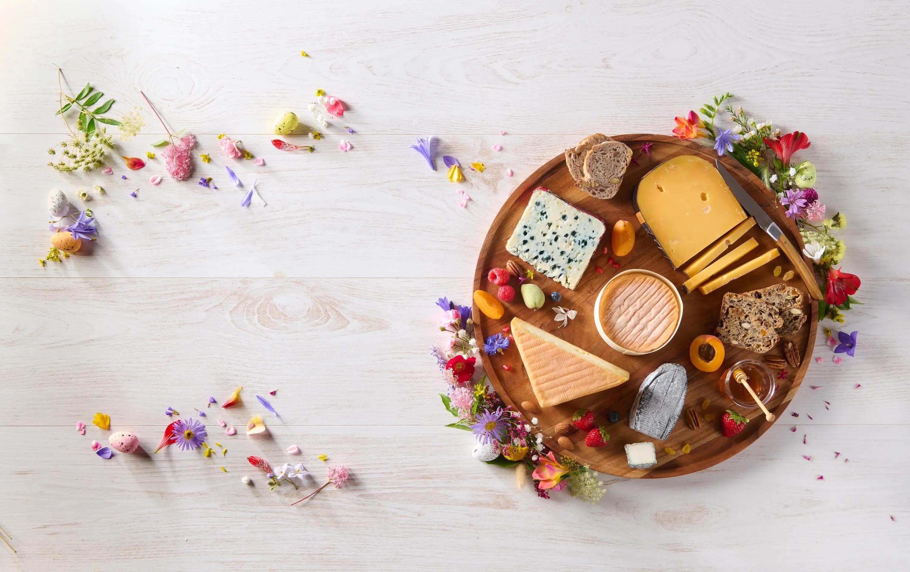 Plateau de fromages printanier