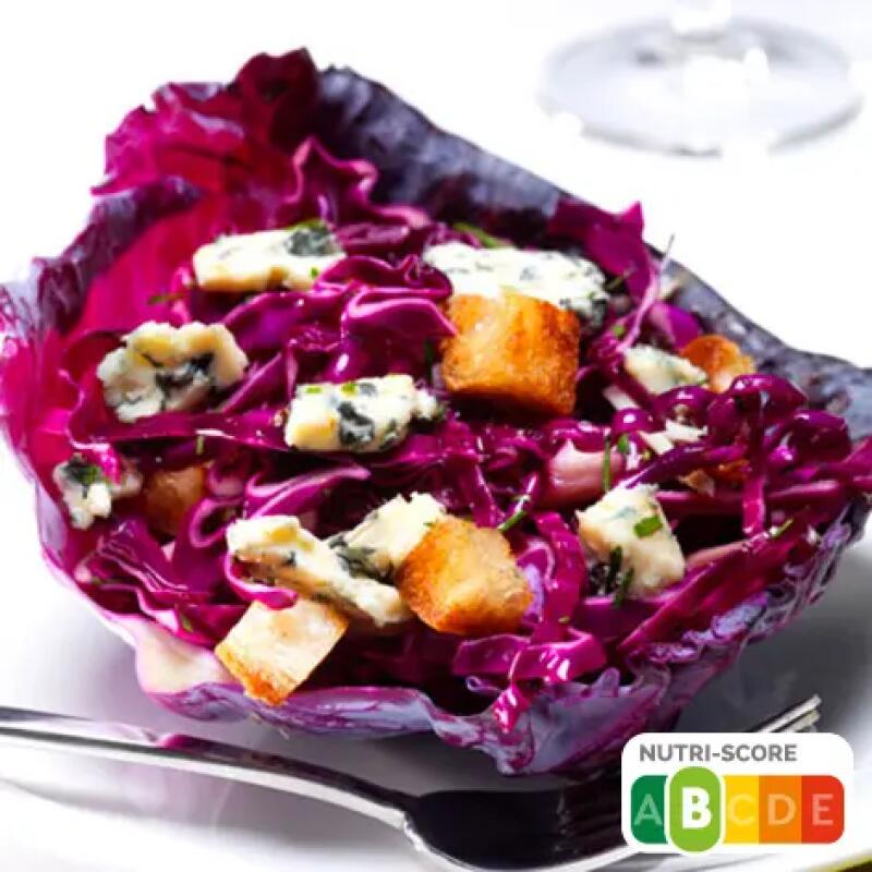 Recette : Salade de chou rouge, raisins de Corinthe et bleu