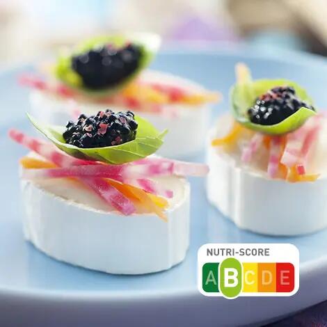 Recette : Bouchées au fromage, œufs de lump et légumes croquants