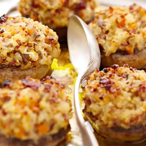 Recette : Champignons farcis au quinoa et fromage frais