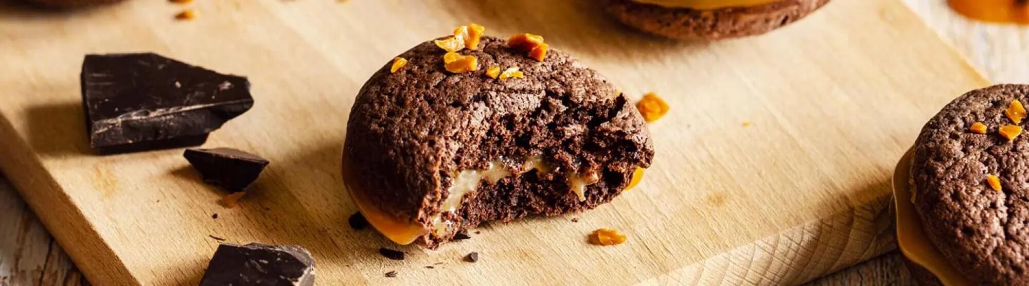Recette : Cookie-brownie à la crème caramel et fromage frais