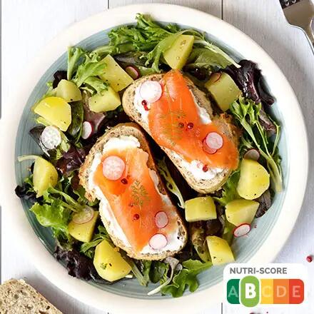 Recette : Salade de pommes de terre et toasts de chèvre frais