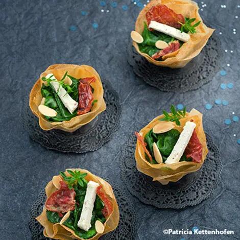 Recette : Mini tartelettes aux épinards, fromage et coppa