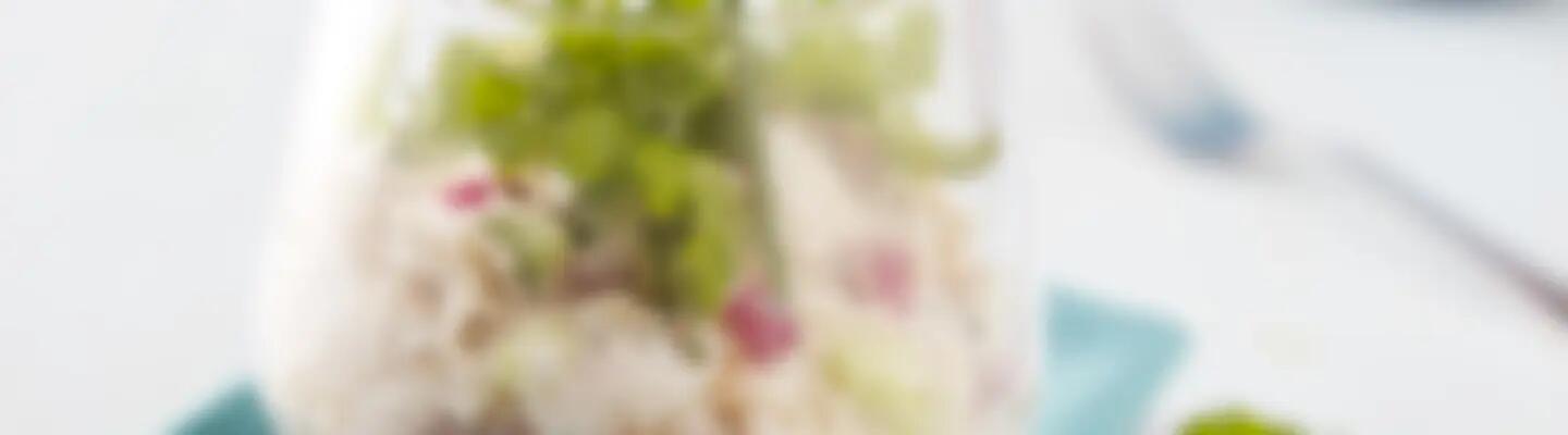 Recette : Verrine au crabe et fromage frais à la ciboulette