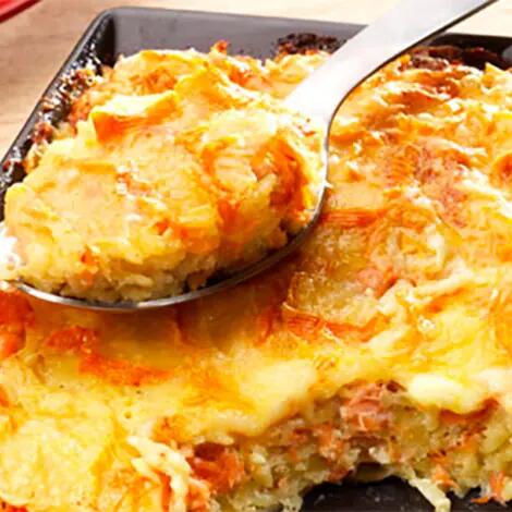 Gratin de pâtes au saumon et fromage Recette au fromage