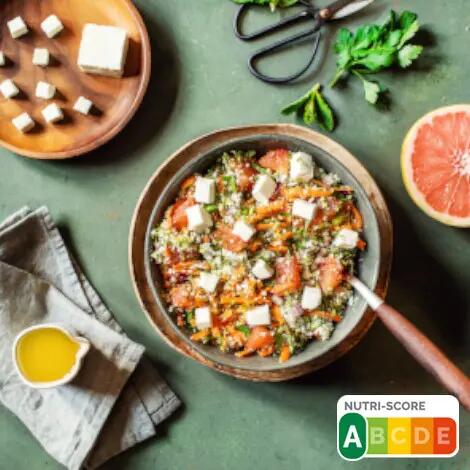 Recette : Taboulé de brocoli, chou-fleur et fromage frais