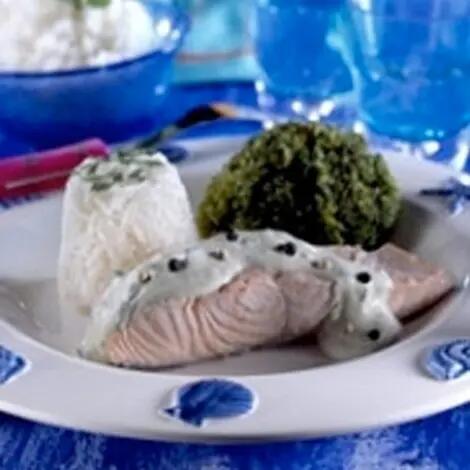 Recette : Filets de saumon aux poivres et fromage frais