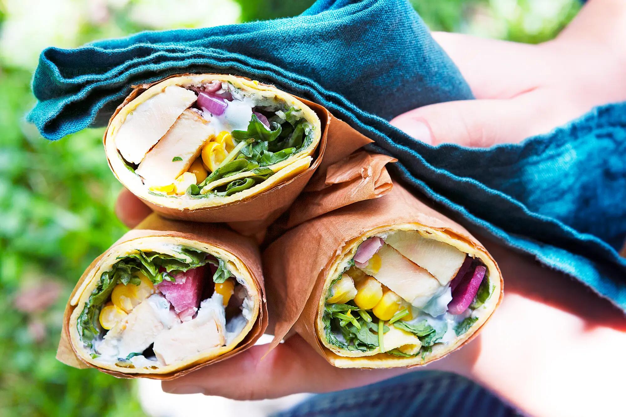 Wrap de poulet à la crème de Saint Agur