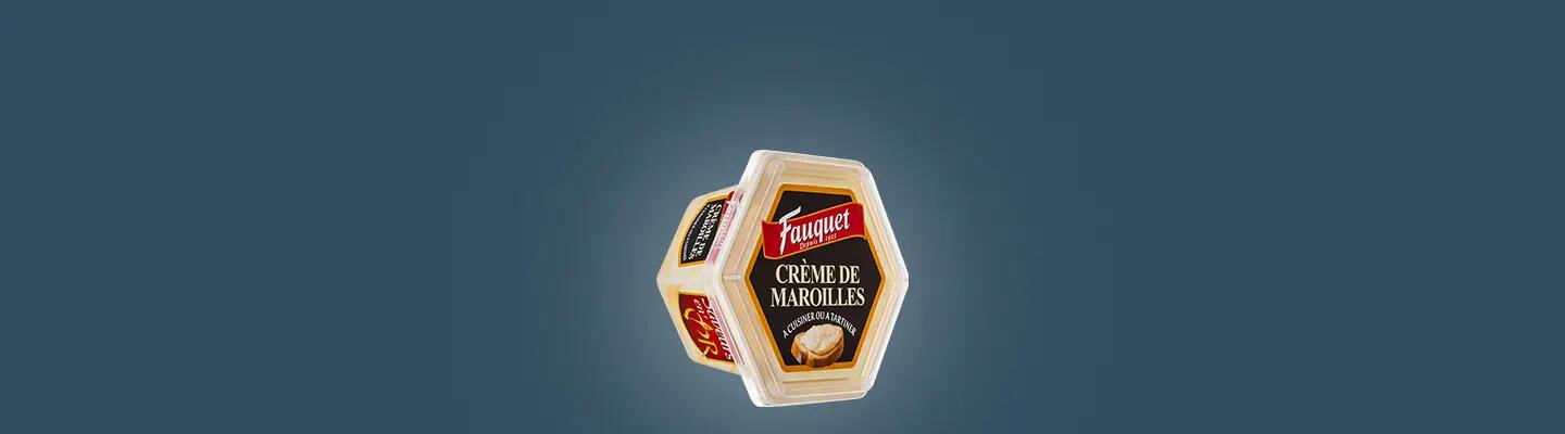 maroilles creme 150g sur fond bleu