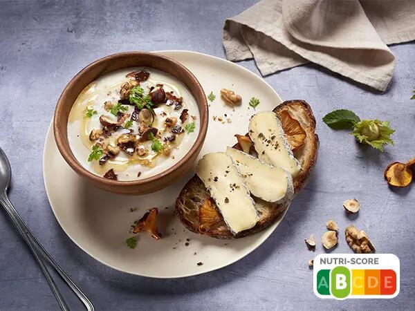 Recettes : Velouté de topinambours, chips de magret séché et fromage
