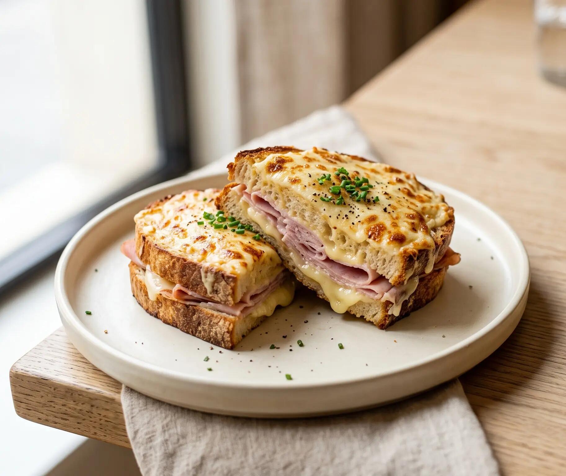 Croque-monsieur au jambon et au fromage
