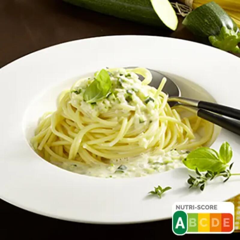 Recette : Spaghetti aux légumes, sauce au bleu