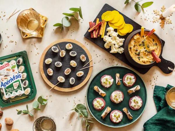 Recettes : Toasts de radis aux rillettes de saumon et fromage