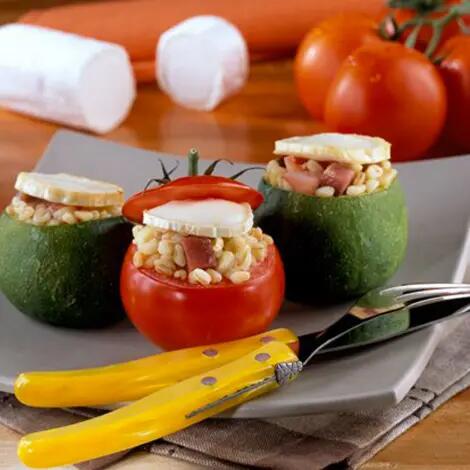Recette : Petits farcis gratinés au fromage de chèvre