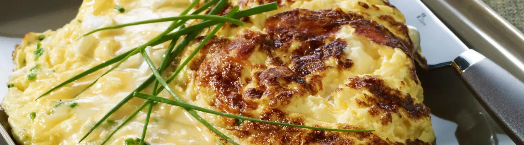 Recette : Omelette baveuse au fromage